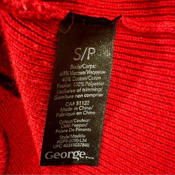 George Blouse Red and Black Fitted Ruffled Fooler Top with Vest Women’s Sz S - Picture 9 of 9